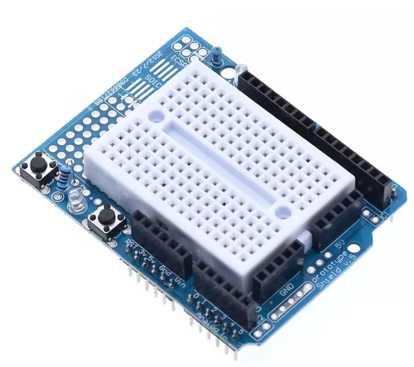 UNO Prototype Shield with White SYB-170 Mini Breadboard